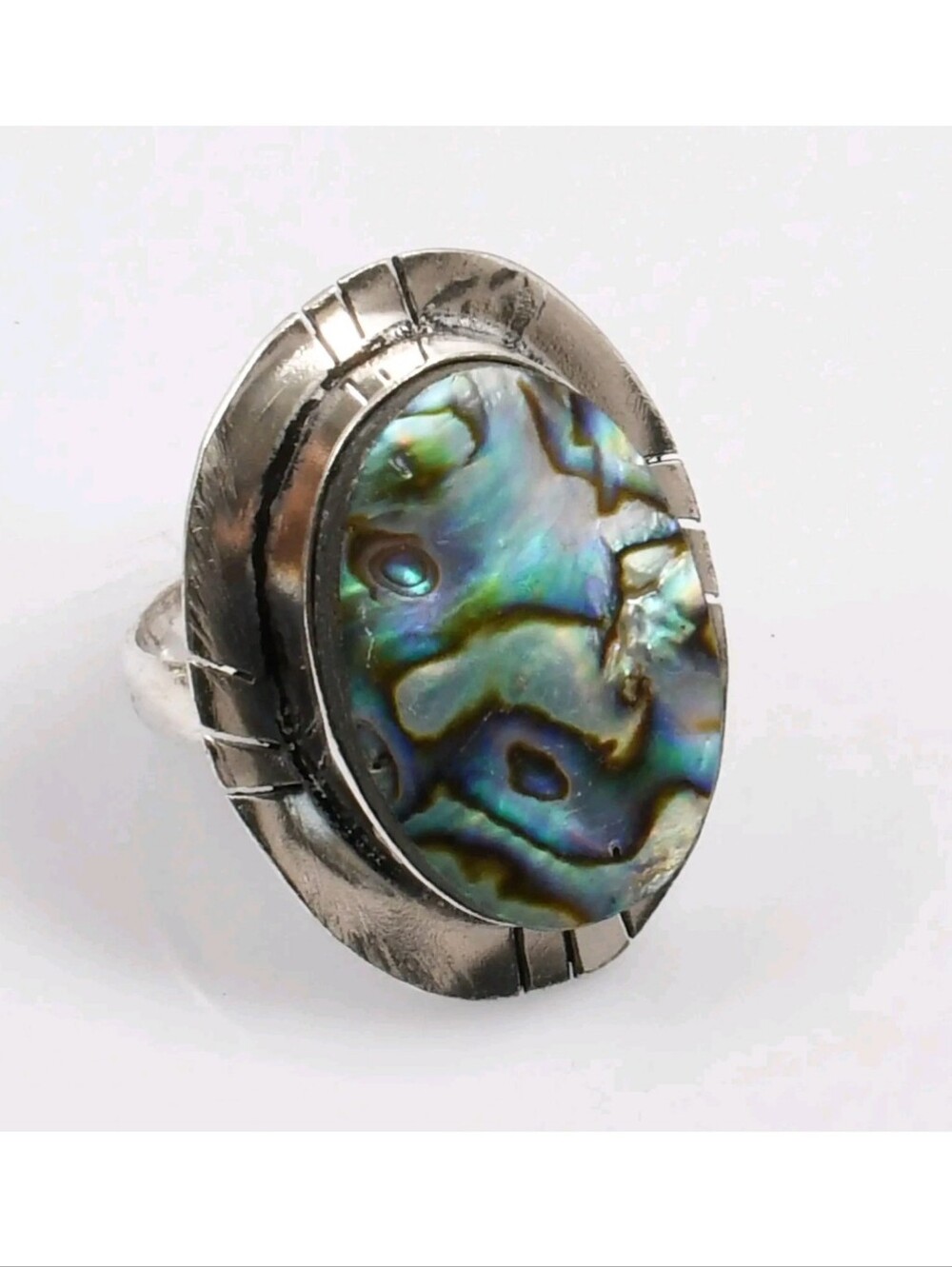 Abalone Shell Gemstone Jewelry 925 Sterling Silver Handmade Ring